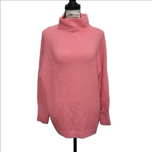 Chelsea & Theodore Pink Ruby Wool Blend Turtleneck Sweater Size M Euc
